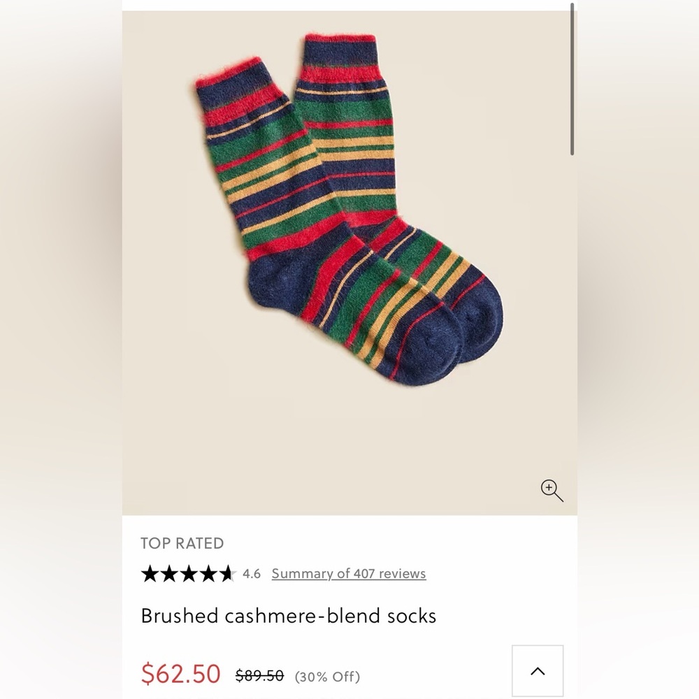 J. Crew Cashmere Blend Socks NWT - Picture 5 of 5